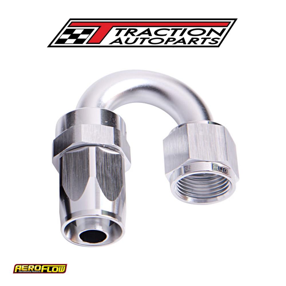 -12 an Taper Series 180 Degree Hose End Silver