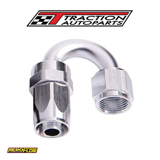 -12 an Taper Series 180 Degree Hose End Silver