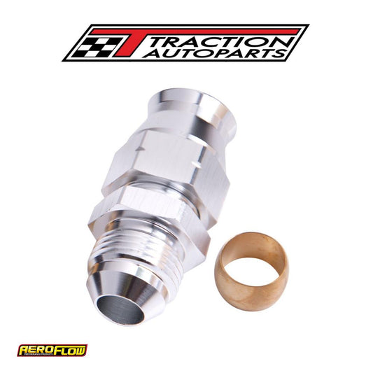 1/2" Hard Line To -8 an Male Adapter Silver W/ Olive