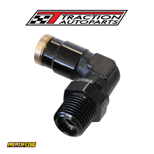1/8" Npt 90 Degree To 3/16" 120 Series Nylon Black Fitting