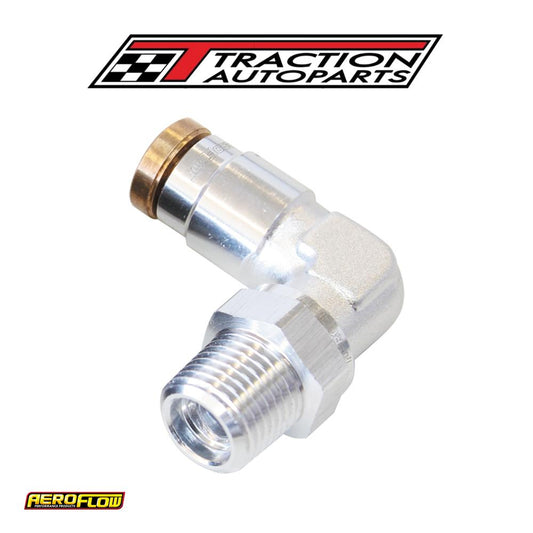 1/8" Npt 90 Degree To 1/4" 120 series Nylon Silver Fitting