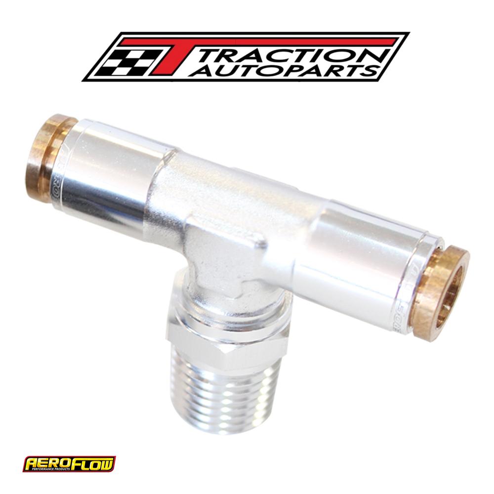 1/8" Npt Tee To 2 X 3/16" 120 Series Nylon Silver Fitting