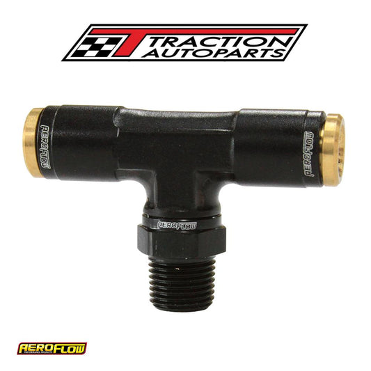 1/8" Npt Tee To 2 X 1/4" 120 Series Nylon Black Fitting