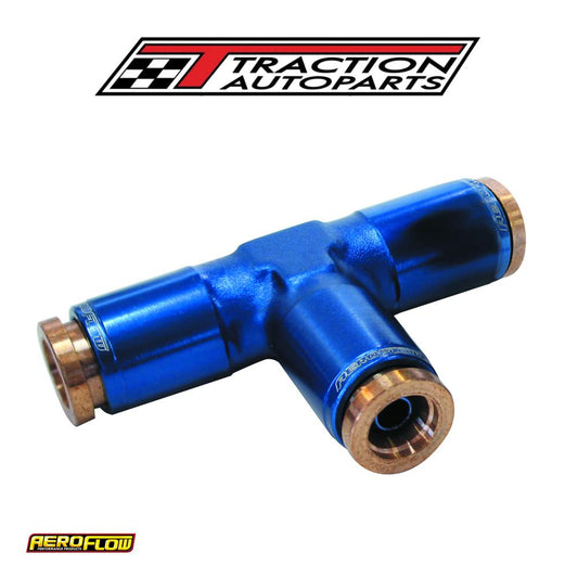 1/4" Tee 120 Series Nylon Blue Fitting