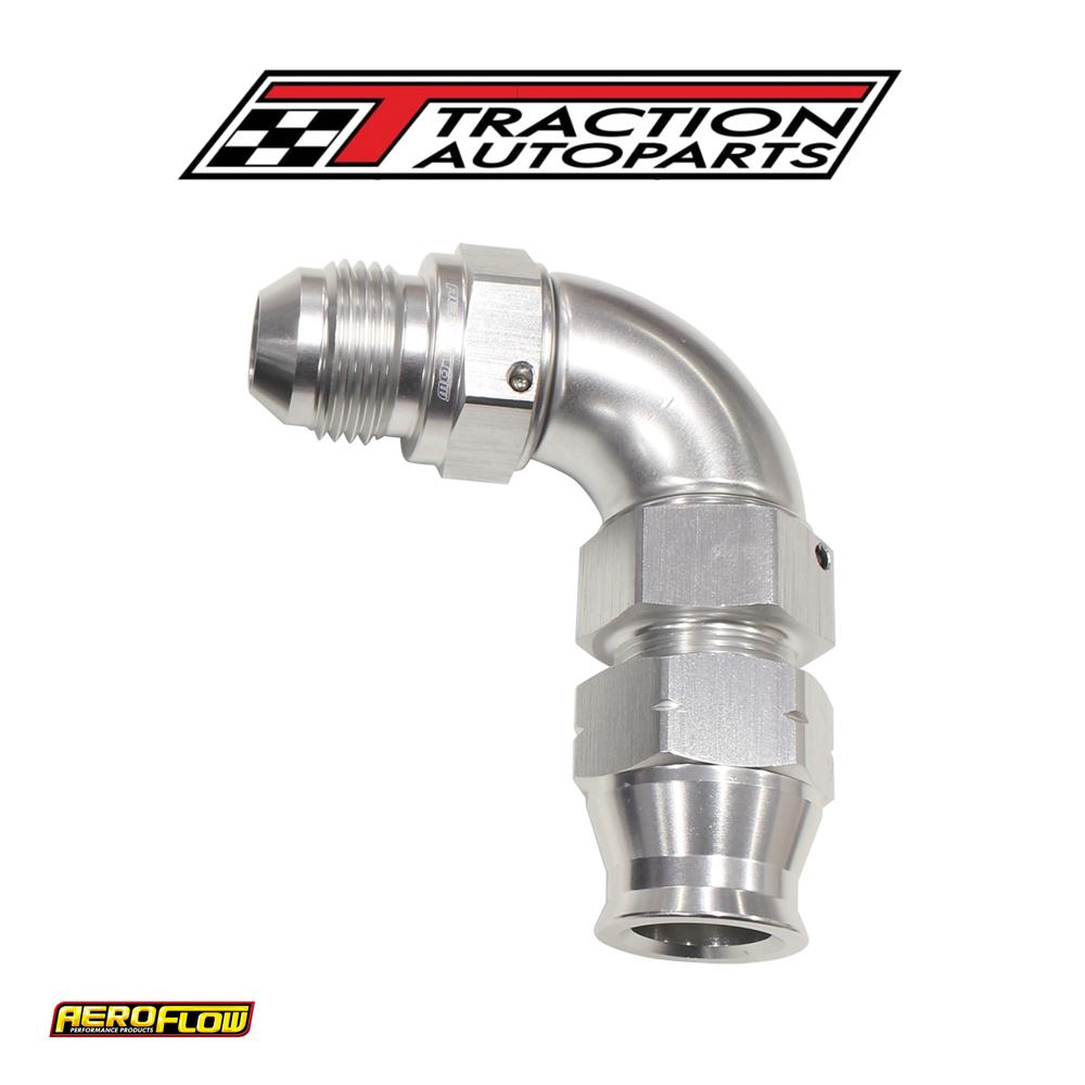 5/16" Tube 90 Deg Male -6 an Silver Swivel Nut With Olive