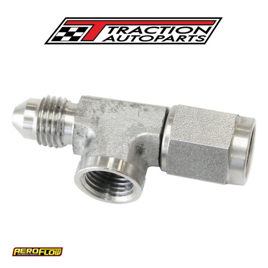Straight Female - Male -4 an Stainless With 1/8" Npt Port