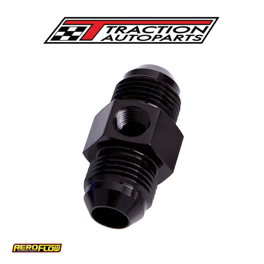 Straight Male - Male -8 an Black With 1/8" Npt Port
