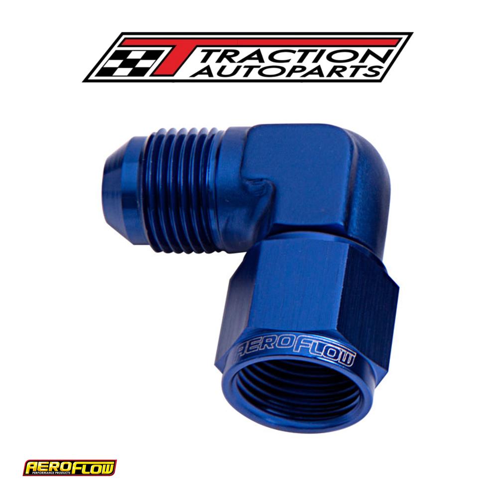 90 Deg Female - Male -3 an Blue Swivel Nut