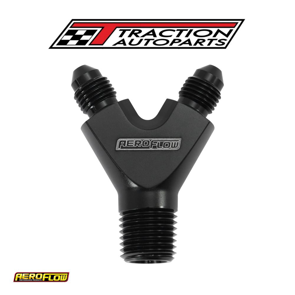 1/8" Npt Y Block To 2 X -3 an Male Fittings Nitrous Nos Blac