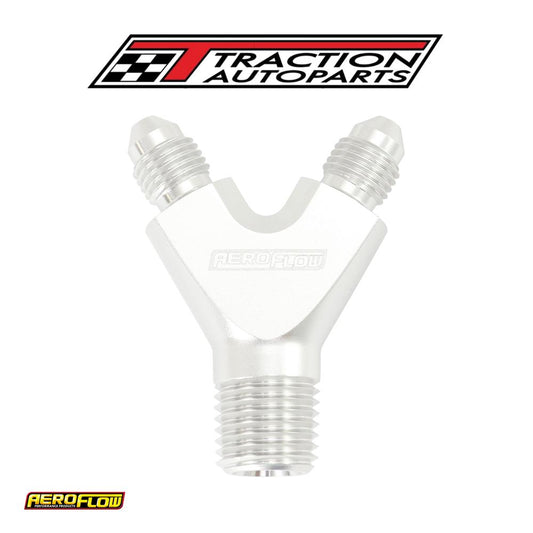 1/8" Npt Y Block To 2 X -3 an Male Fittings Nitrous Nos Silv