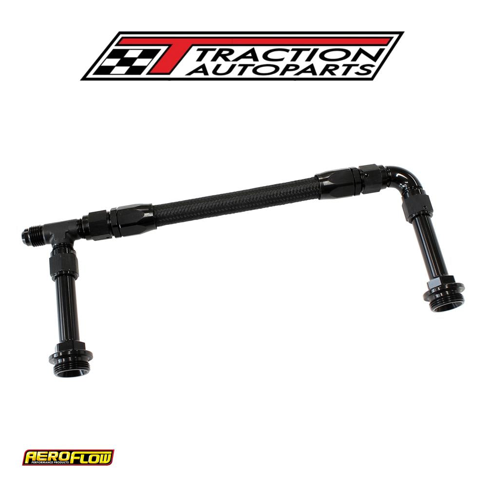 Holley Dual Inlet Rail -6 an Black Suit 2 x Metering Blocks
