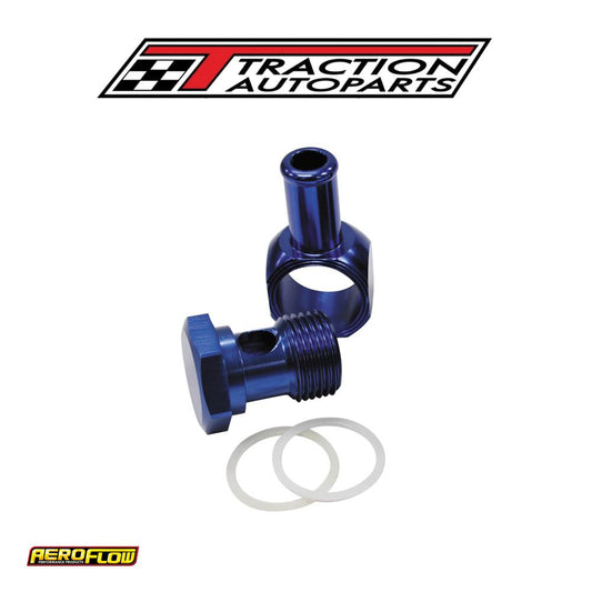 Edelbrock Carb Inlet Banjo Blue 5/8-20 To Male 3/8 Barb