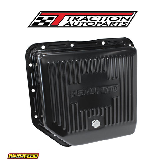 Th 350 Deep Transmission Pan Black W/ Drain Plug