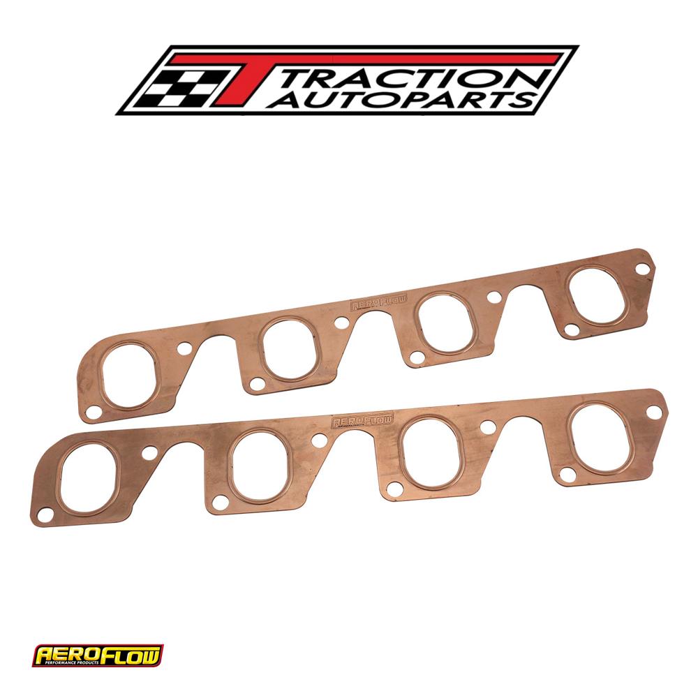 Ford Cleveland Exhaust Gaskets copper Embossed 351 c Pair 2 v Oval Aeroflow - Af 1854-1204