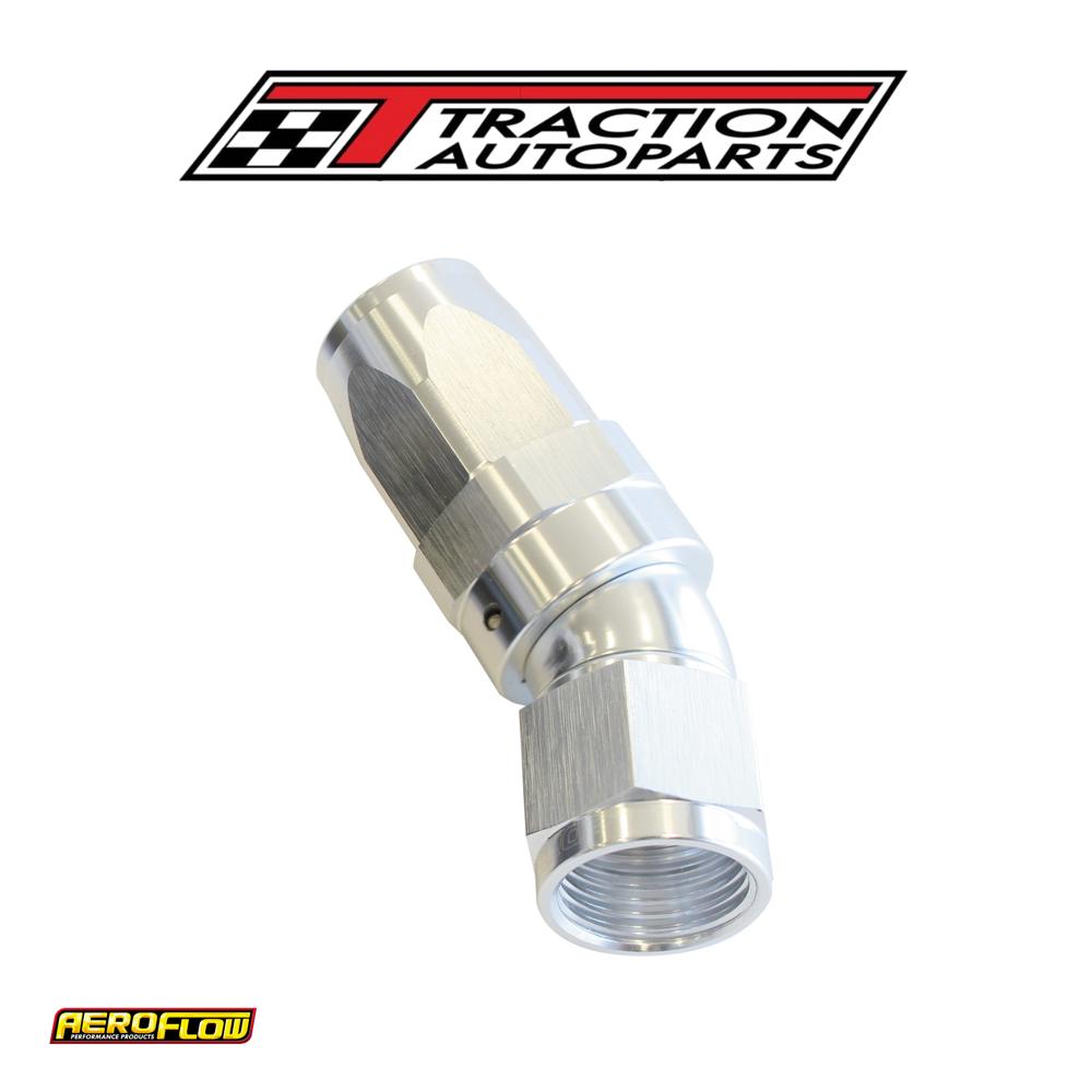 30 Deg Hose End -06 an Silver Full Flow Taper Style