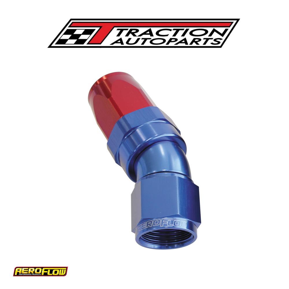 30 Deg Hose End -08 an Blue Full Flow Taper Style