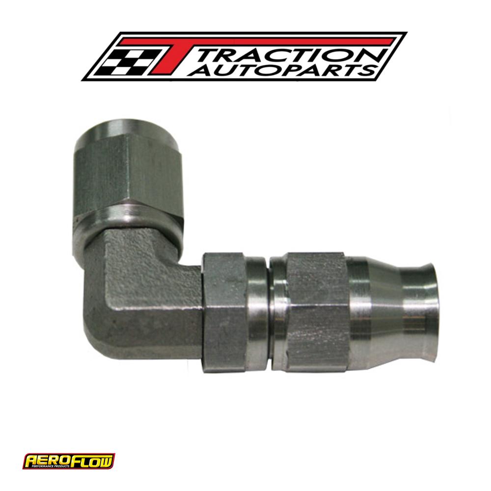 SS 90 Deg Hose End -3 an Steel Swivel Nut Suit Teflon