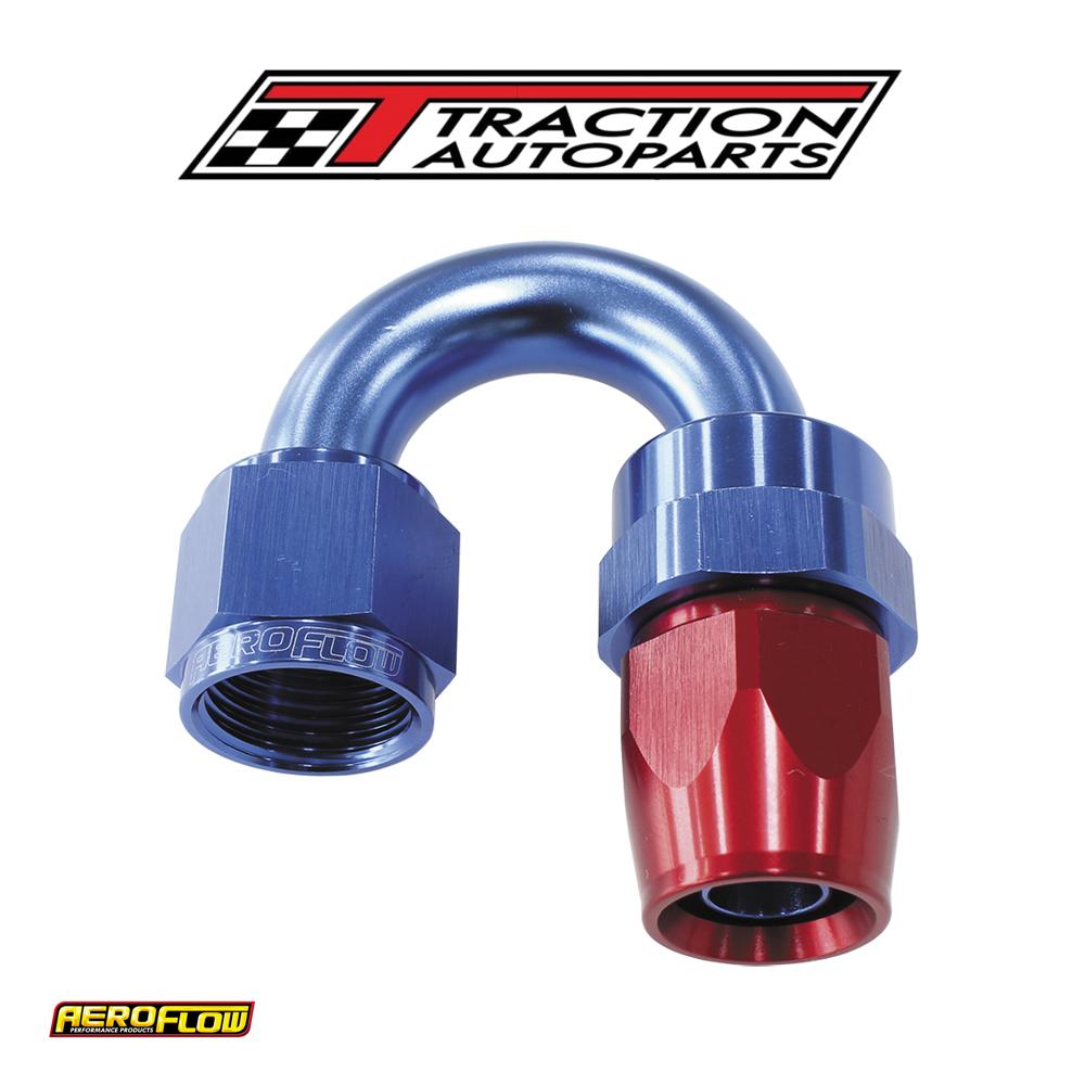 Alloy 180 Deg Hose End -8 an Blue Full Swivel Suit Teflon