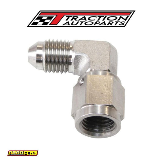 S/s 90 Deg Female - Male -3 an Stainless Steel Swivel Nut