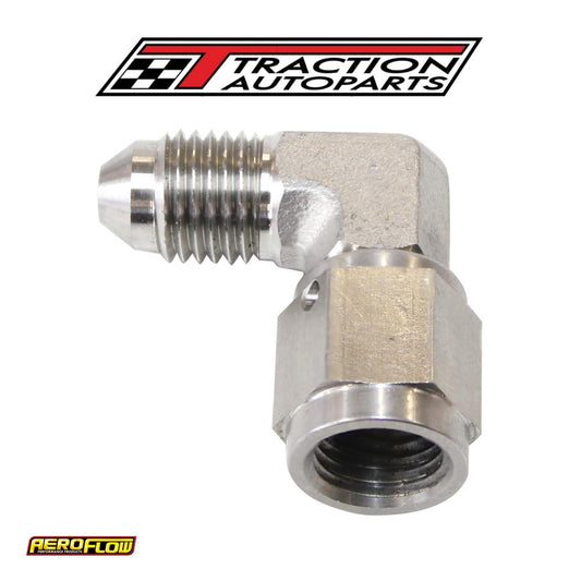 S/s 90 Deg Female - Male -4 an Stainless Steel Swivel Nut