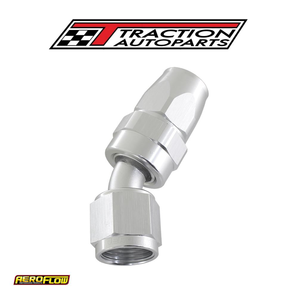 Alloy 30 Deg Hose End -4 an Silver Swivel Nut Suit Teflon