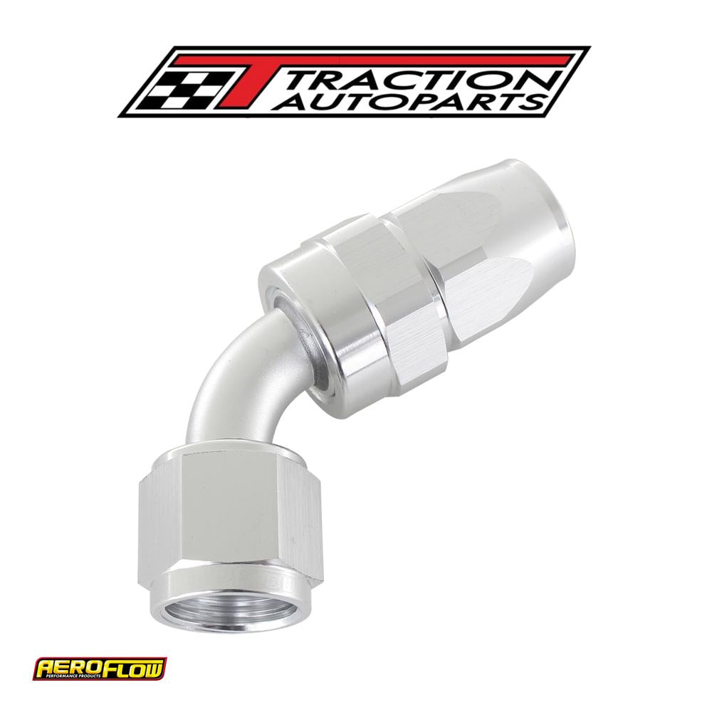 Alloy 60 Deg Hose End -3 an Silver Swivel Nut Suit Teflon