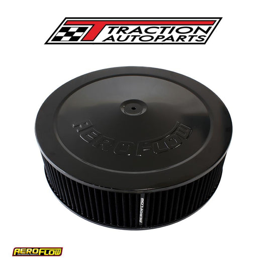 14" X 4" Air Cleaner Assy 5-1/8" Dropbase Black, Cotton