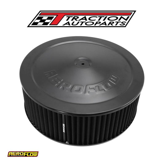 14" X 5" Air Cleaner Assy 5-1/8" Dropbase Black, Cotton