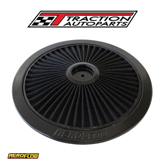 14" Black Full Flow Top Plate Black Cotton Hi Flow & Filtrat