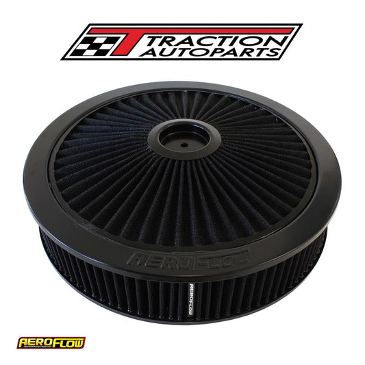 14" X 3" Full Flow Assembly 7-5/16" Flat Base , Black,