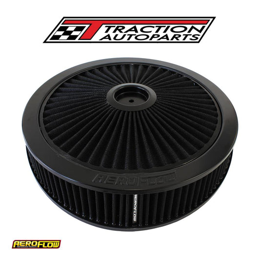 14" X 4" Full Flow Assembly 7-5/16" Flat Base , Black,