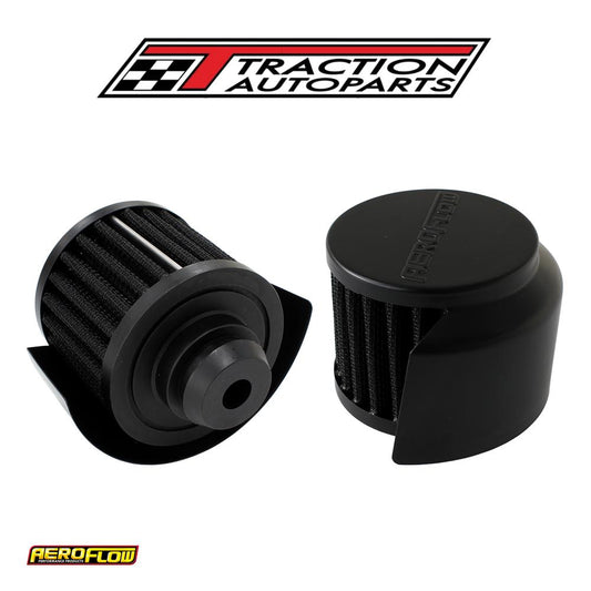 1-1/4" Push In Breather With Shield 3"o.d 2-1/2"h Black Top