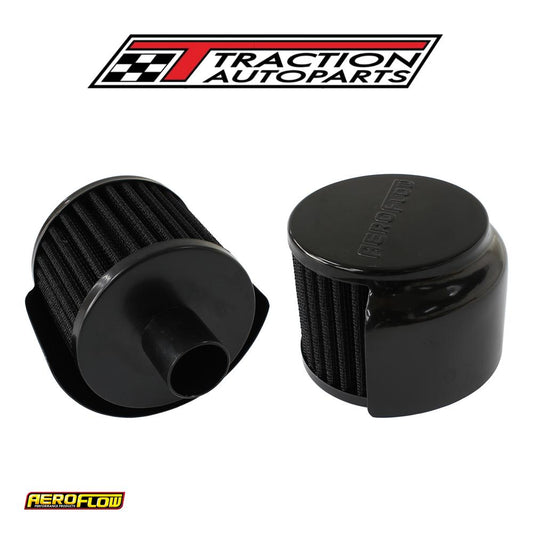 1" Push In Breather W/ Shield 3" O.d,2-1/2" H, Black Top