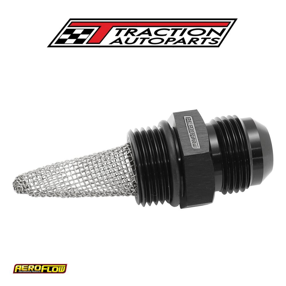 Oil System Filter Screen -12 anto -12 Orb Fitting Dry Sump Black Aeroflow - Af 237-12-12