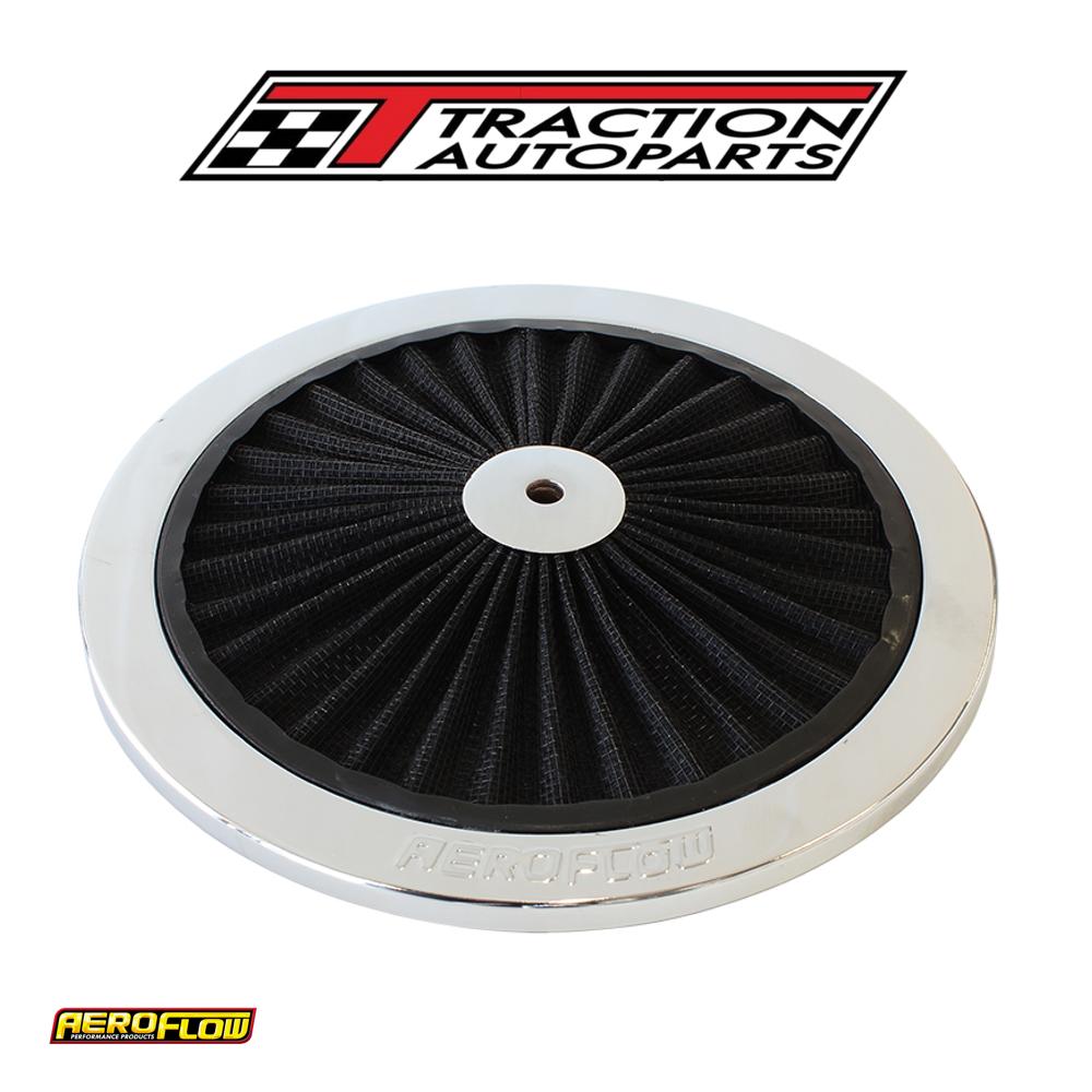 9" Chrome Full Flow Top Plate Black Cotton Hi Flow & Filtrat