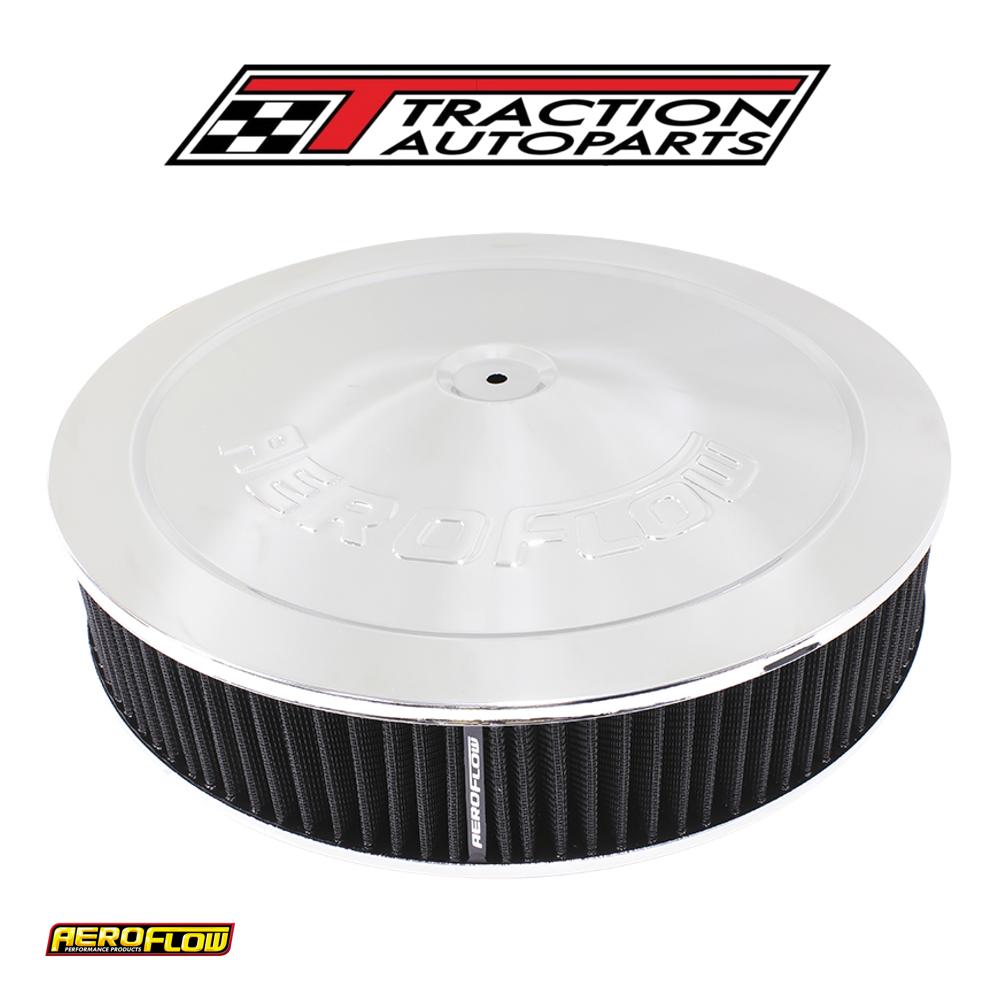 14" X 3" Air Cleaner Assy 7-5/16" Flat Base Chrome Cotto