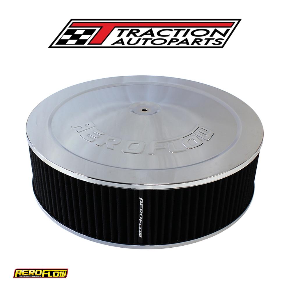 14" X 4" Air Cleaner Assy 5-1/8" Dropbase Chrome, Cotton