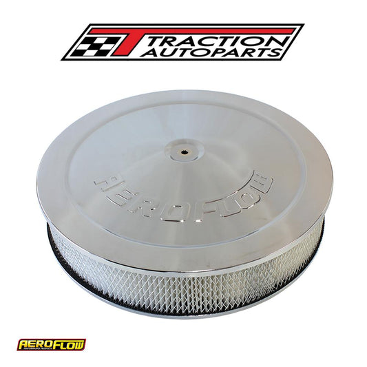 14" X 3" Air Cleaner Assy 5-1/8" Dropbase Chrome, Paper