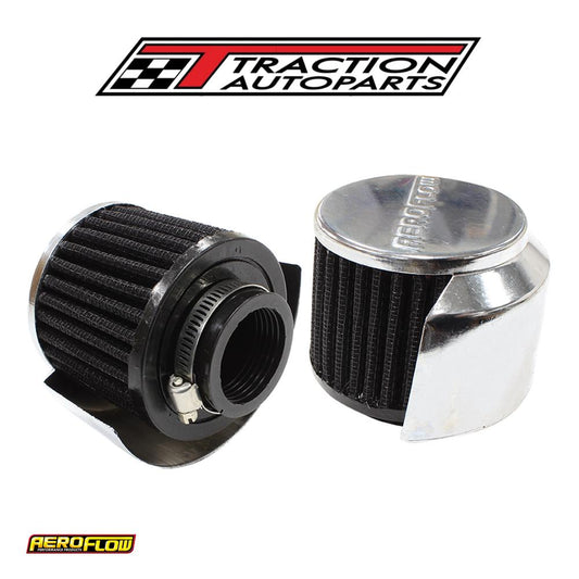 1-3/8" Breather Filter Wth Shield 3"o.d 2-1/2 h Chrome Top