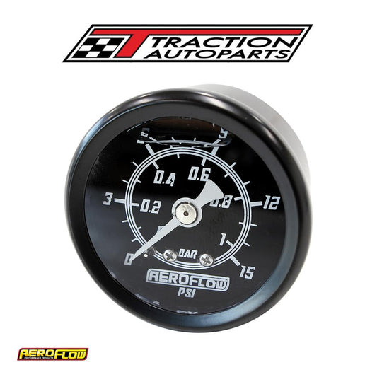 1-1/2" 0-15 Liquid Press Gauge black Face White Pointer