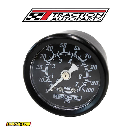 1-1/2" 0-100 Psi Press Gauge Black Face White Pointer