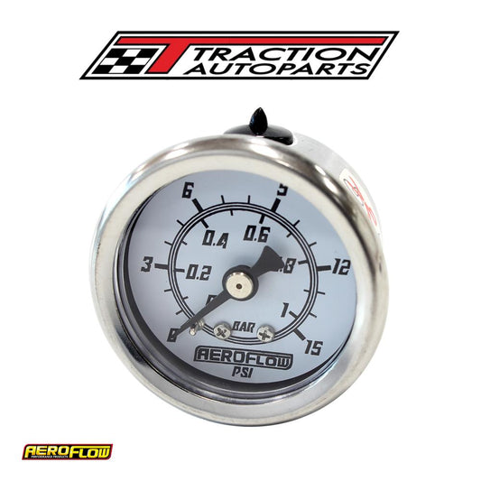 1-1/2" 0-15 Psi Pressure Gauge white Face Black Pointer