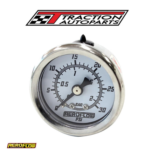 1-1/2" 0-30 Psi Pressure Gauge white Face Black Pointer