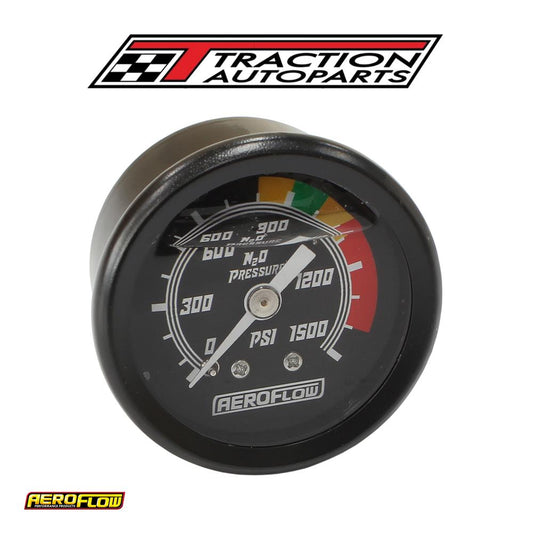 1-1/2" 0-1500 Nitrous Gauge Black Face White Pointer Nos