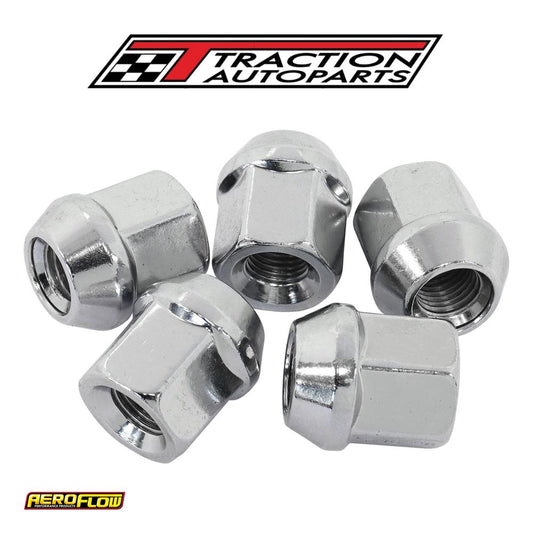 7/16"-20 Acorn Short Open Wheel Nuts Chrome (5 Pack)