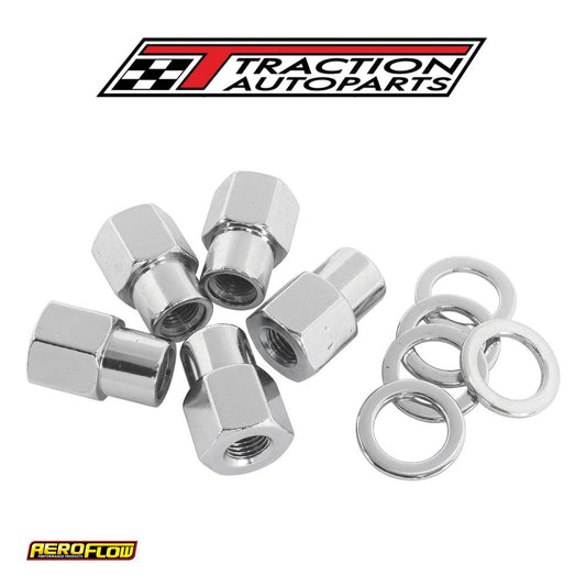 0.550 Shank Open Nuts M 12 x 1.25 chrome M 12 X 1.25 mm Wheel (5)