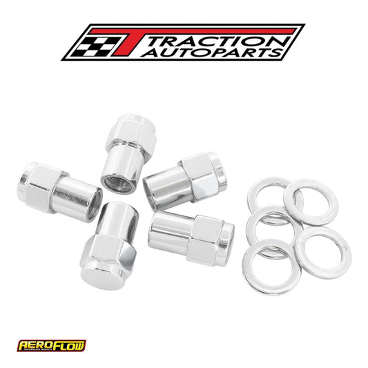 0.550 Shank Closed Nuts 7/16 Chrome 7/16-20" Wheel (5)