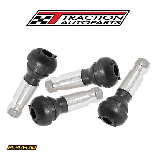 Rubber Pull Thru Valve Stems 4 Pack Chrome 7/16" Hole