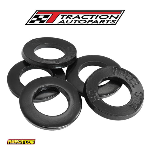 Large Wheel Nut Washer Weld Black 1.250 OD 0.695 ID 5 Pack