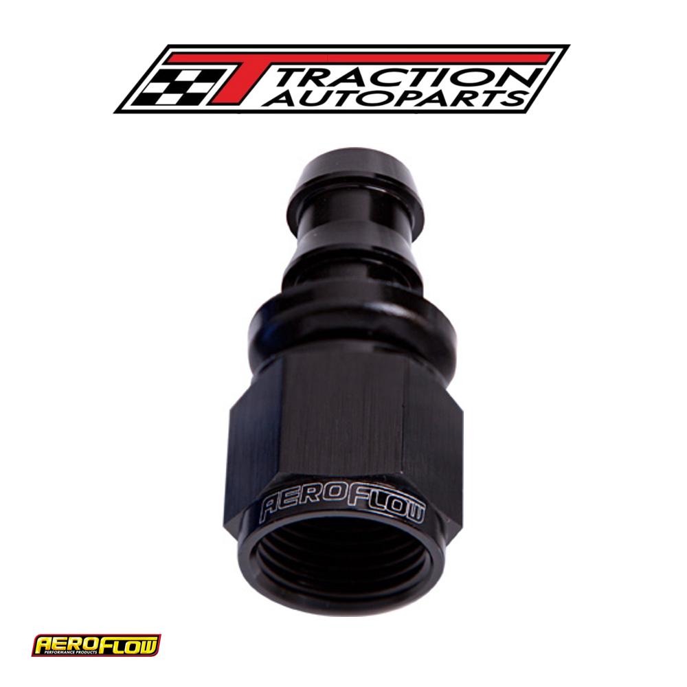 Straight Push Lock End -8 an Black No Clamp Required 25 pk